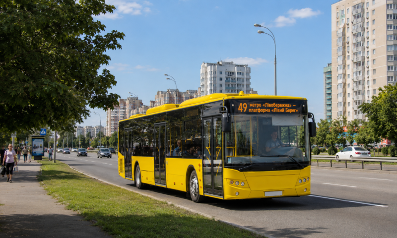 Автобус №49 у Києві: від Лівобережної до Березняків