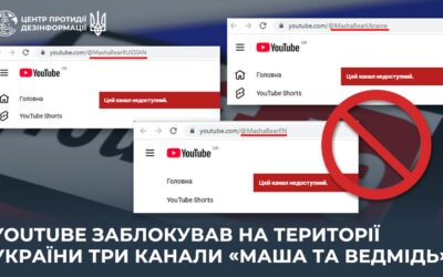YouTube заборонив у межах України три канали «Маша та Ведмідь»