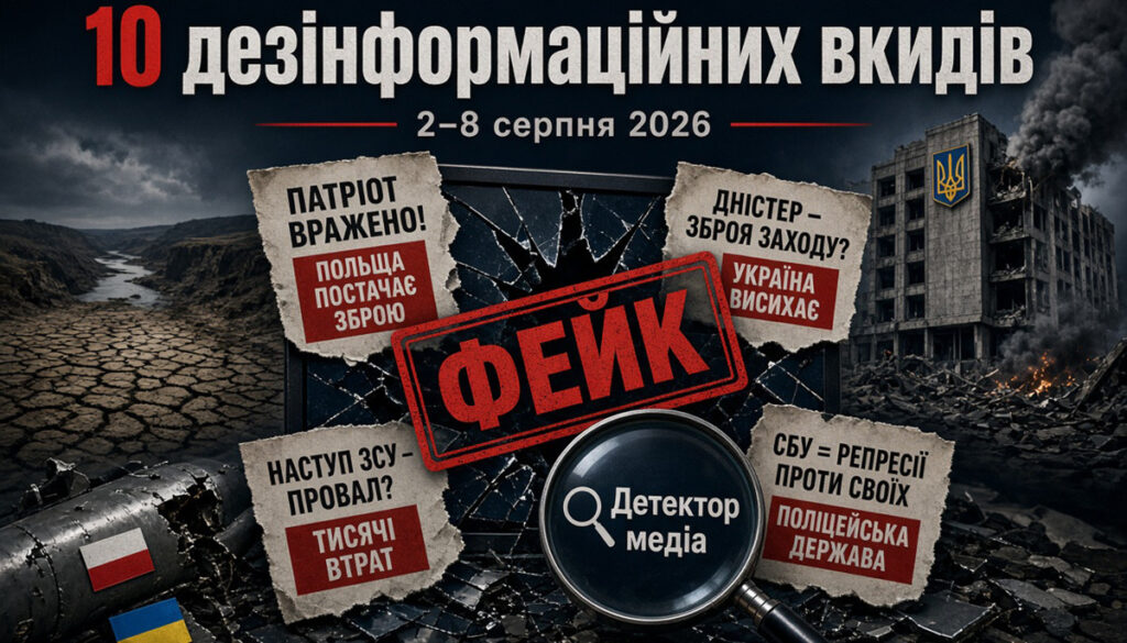 «Україна нібито здійснила атаку на головний офіс СБУ». Аналіз російських дезінформацій за 2—8 серпня 2026 року